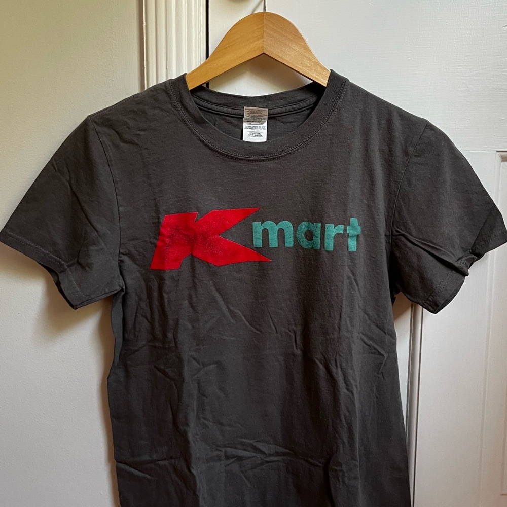 Gray Vintage Style Print KMart T-Shirt, Men/Unisex Small